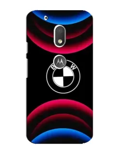 Чехол для Motorola MOTO G4 Play с картинкой «Логотип BMW и неоновые дуги»