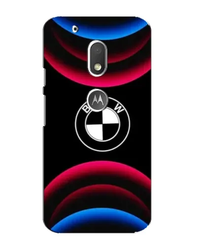 Чехол для Motorola MOTO G4 Play с картинкой «Логотип BMW и неоновые дуги»