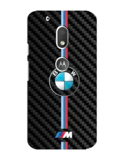 Чехол для Motorola MOTO G4 Play с картинкой «Эмблема BMW и карбон»