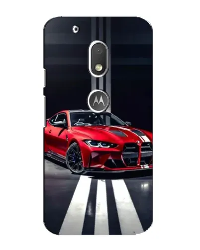 Чехол для Motorola MOTO G4 Play с картинкой «Красная BMW на дороге»