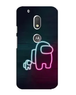 Чехол для Motorola MOTO G4 Play с картинкой «Among Us неон-арт»