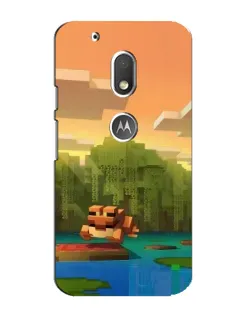 Чехол для Motorola MOTO G4 Play с картинкой «Майнкрафт закат солнца»