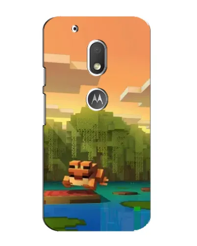 Чехол для Motorola MOTO G4 Play с картинкой «Майнкрафт закат солнца»