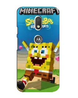 Чехол для Motorola MOTO G4 Play с картинкой «Губка Боб Minecraft»