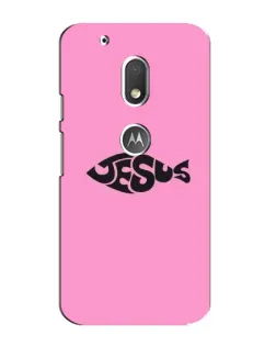 Чехол для Motorola MOTO G4 Play с картинкой «Розовый символ  Jesus»