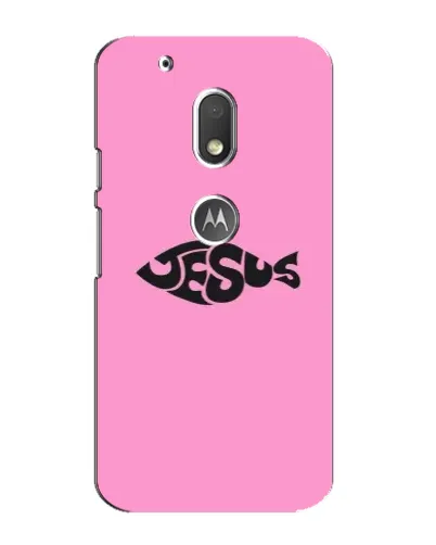Чехол для Motorola MOTO G4 Play с картинкой «Розовый символ  Jesus»