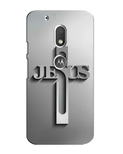 Чохол для Motorola MOTO G4 Play з картинкою «Металевий хрест Jesus»