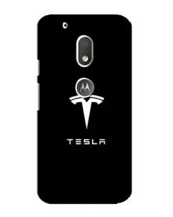Чехол для Motorola MOTO G4 Play с картинкой «Tesla White Logo»