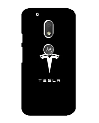 Чехол для Motorola MOTO G4 Play с картинкой «Tesla White Logo»