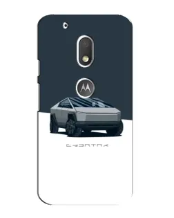 Чехол для Motorola MOTO G4 Play с картинкой «Серебристый Cybertruck Tesla»