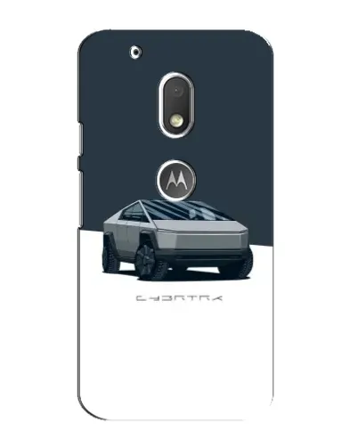 Чехол для Motorola MOTO G4 Play с картинкой «Серебристый Cybertruck Tesla»