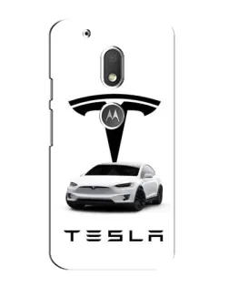 Чехол для Motorola MOTO G4 Play с картинкой «Tesla White Style»