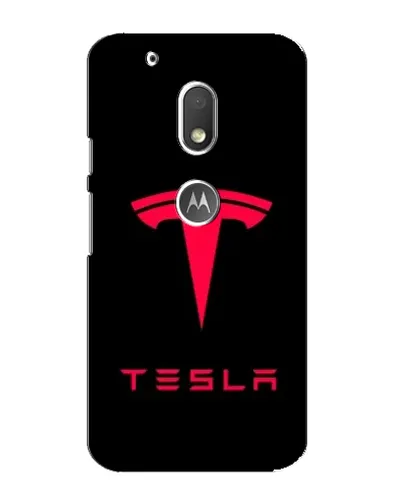 Чехол для Motorola MOTO G4 Play с картинкой «Tesla Red Logo»