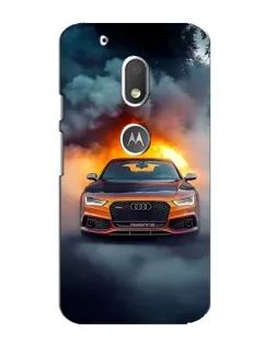 Чохол для Motorola MOTO G4 Play з картинкою «Audi у вогняному диму»