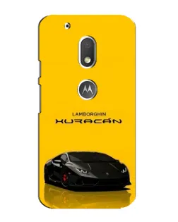 Чехол для Motorola MOTO G4 Play с картинкой «Lamborghini Huracan черный»