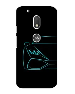 Чехол для Motorola MOTO G4 Play с картинкой «Голубой силуэт Lamborghini»