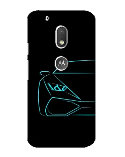 Чехол для Motorola MOTO G4 Play с картинкой «Голубой силуэт Lamborghini»