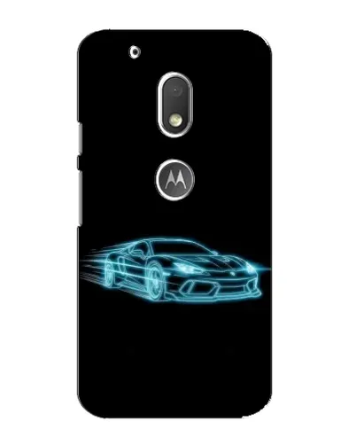 Чехол для Motorola MOTO G4 Play с картинкой «Неоновый контур Lamborghini»