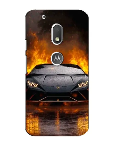 Чехол для Motorola MOTO G4 Play с картинкой «Lamborghini в огне»