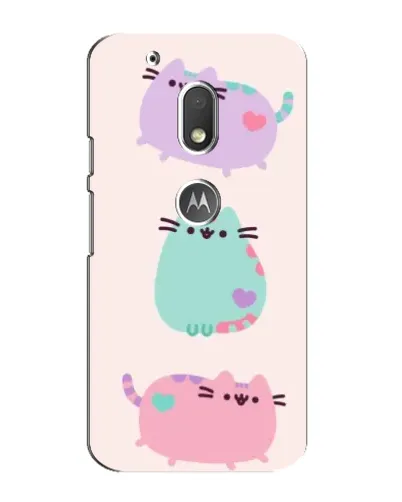 Чехол для Motorola MOTO G4 Play с картинкой «Pusheen трио»