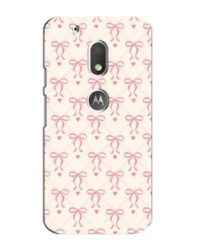 Чохол для Motorola MOTO G4 Play з картинкою «Рожеві бантики Coquette»
