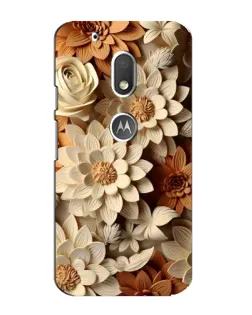 Чехол для Motorola MOTO G4 Play с картинкой «Бежевый флористический декор»