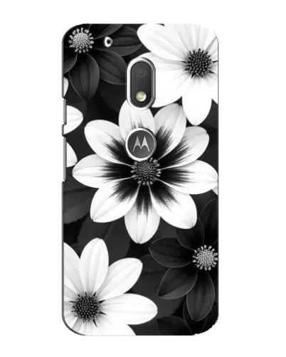 Чехол для Motorola MOTO G4 Play с картинкой «Монохромные астры»