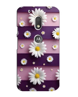 Чехол для Motorola MOTO G4 Play с картинкой «Ромашки на фиолетовом»