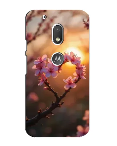 Чехол для Motorola MOTO G4 Play с картинкой «Розовый цвет сердце на фоне заката»