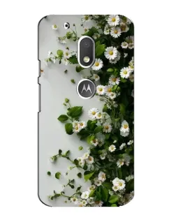 Чехол для Motorola MOTO G4 Play с картинкой «Ветка мелких белых цветов»