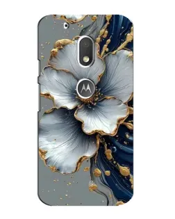 Чехол для Motorola MOTO G4 Play с картинкой «Белый цветок и золотой флюид»