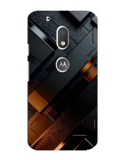 Чехол для Motorola MOTO G4 Play с картинкой «Черные геометрические блоки»