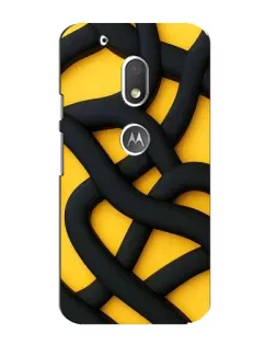Чехол для Motorola MOTO G4 Play с картинкой «Черное желтое переплетение»