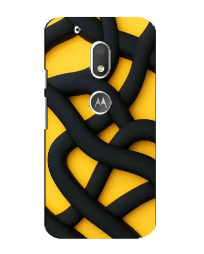 Чехол для Motorola MOTO G4 Play с картинкой «Черное желтое переплетение»