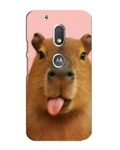 Чехол для Motorola MOTO G4 Play с картинкой «Капибара с языком»