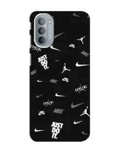 Чехол для Motorola MOTO G41 с картинкой «Nike Black Pattern»