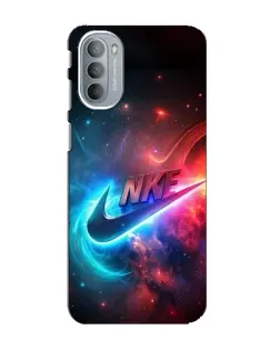 Чехол для Motorola MOTO G41 с картинкой «Огненный логотип Nike»