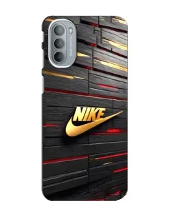 Чехол для Motorola MOTO G41 с картинкой «Золотой Nike на металле»