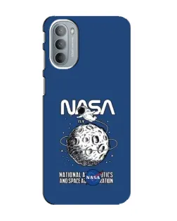 Чехол для Motorola MOTO G41 с картинкой «NASA — лунная миссия»