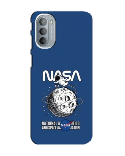 Чехол для Motorola MOTO G41 с картинкой «NASA — лунная миссия»