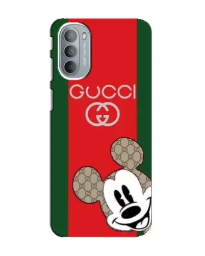 Чехол для Motorola MOTO G41 с картинкой «Gucci — полосы и Микки»