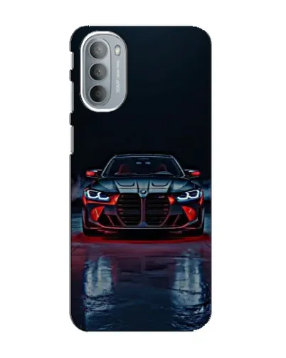 Чехол для Motorola MOTO G41 с картинкой «BMW на мокрой дороге»