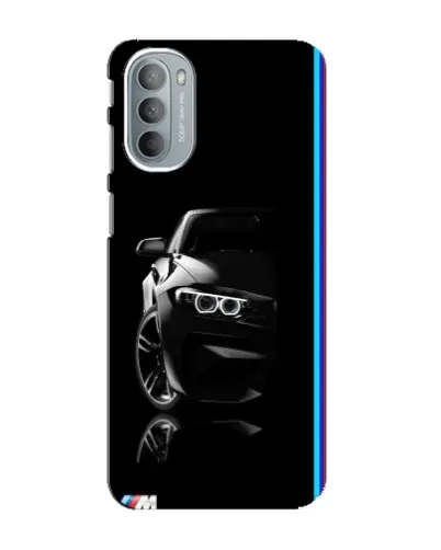 Чехол для Motorola MOTO G41 с картинкой «Силуэт BMW в темноте»