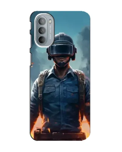 Чехол для Motorola MOTO G41 с картинкой «PUBG — реалистичный герой»