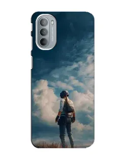 Чехол для Motorola MOTO G41 с картинкой «Герой PUBG на скале»