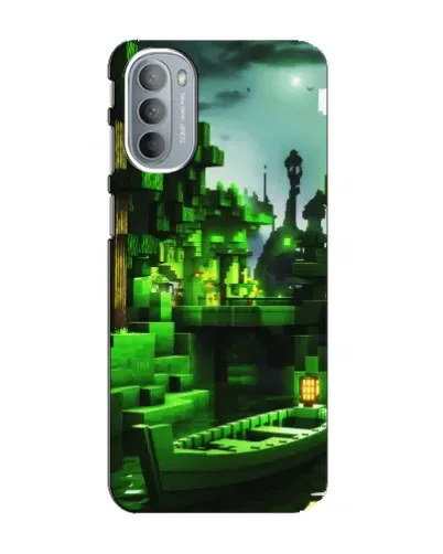 Чехол для Motorola MOTO G41 с картинкой «Minecraft лесной пейзаж»