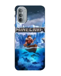 Чехол для Motorola MOTO G41 с картинкой «Minecraft ледяной мир»
