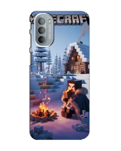 Чехол для Motorola MOTO G41 с картинкой «Зимний Minecraft»