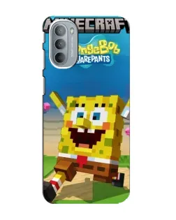 Чехол для Motorola MOTO G41 с картинкой «Губка Боб Minecraft»