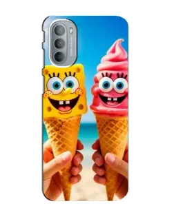 Чехол для Motorola MOTO G41 с картинкой «Спанч Боб мороженое»